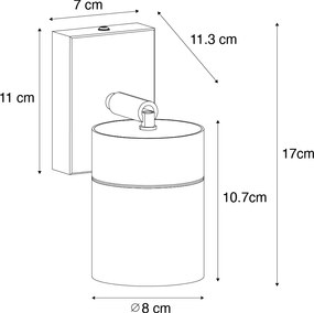 Lampada da parete per esterno nera AR70 orientabile IP44 - Solo