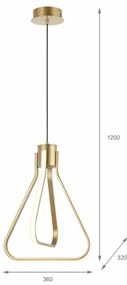 Lampadario LED sospeso ZING LED/19W/230V, finitura oro