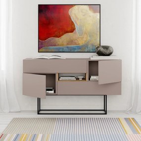 Cassettiera bassa grigio-beige 145x82 cm Titan - Marckeric