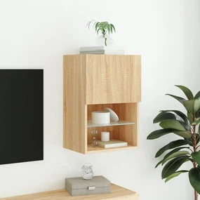Mobile tv con luci led rovere sonoma 40,5x30x60 cm