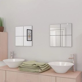 Piastrelle İn Vetro A Specchio Senza Cornice 16 Pz 20,5 Cm /