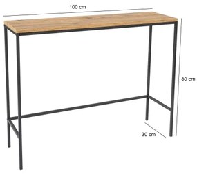 Tavolino da salotto CANVAS 80x100 cm pino atlantic/nero