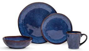 Set da pranzo in gres blu scuro 24 pezzi Glosia - Bonami Selection