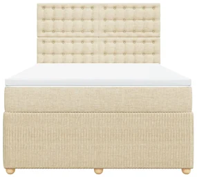 Giroletto a molle con materasso crema 140x200 cm in tessuto