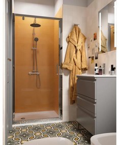QUASI PERFETTO Porta doccia battente Verve L 90 x H 190 cm in vetro vetro senza finitura / trasparente profilo cromo