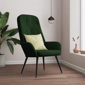Sedia Relax Verde Scuro İn Velluto /