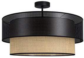 Plafoniera BORHO 1xE27/60W/230V nero/iuta