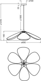 Osram - Lampada a sospensione con cavo DECOR RATTAN 1xE27/15W/230V Ø 69 cm beige/nero