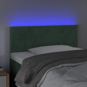 Testiera a led verde scuro 90x5x78/88 cm in similpelle