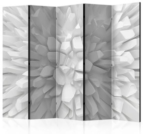 Paravento design Dalia Bianca II - figure geometriche bianche irregolari con effetto 3D