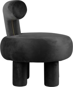 Poltrona in velluto nero Abrazo - Leitmotiv