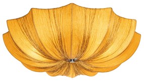 Plafoniera design oro seta 52 cm 3 luci - Plu