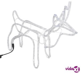vidaXL Figure Natalizie Renne 2 pz Bianco Caldo 60x30x60 cm