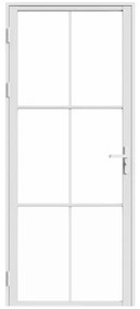 Blocco porta reversibile H204 x L73 cm in Alluminio e Vetro temperato Bianco  - SEROTO