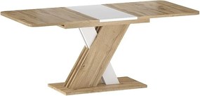 Tavolo allungabile Exel in rovere wotan/bianco opaco - L140-180 cm