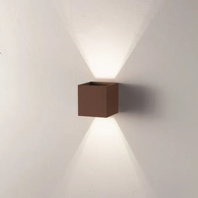 Applique in alluminio per esterni Corten con alette regolabili CUBE 10x10 cm