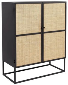 Cassettiera alta in rattan nero 80x100 cm Guuji - White Label