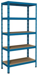 Scaffale in kit 5 ripiani Pokerino L 100 x P 40 x H 180 cm blu, portata per ripiano 220 kg