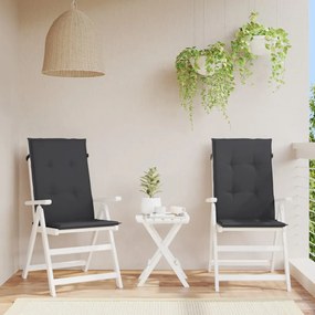 Cuscini Per Sedie 2 Pz Neri 120x50x3 Cm İn Tessuto /