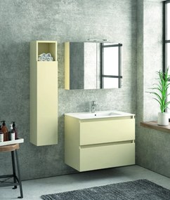 Composizione bagno sospesa 80cm: mobile, specchio e colonna TOD-80B - KAMALU
