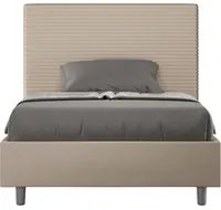 Letto Matrimoniale Francese 140x210 cm con Rete e Contenitore Focus Tortora