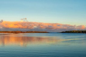 Carta da parati autoadesiva – Lago e tramonto