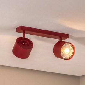 Argon Faretto da soffitto Chloe orientabile a 2 luci, rosso