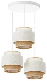 Lampada a sospensione con cavo BOHO 3xE27/60W/230V bianco/iuta