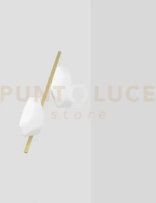 Modulor plafoniera applique 1 bianco satinato e ottone verniciato l...