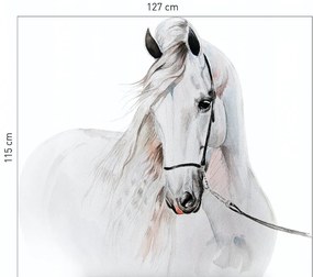 Bellissimo adesivo da parete con cavallo bianco 115 x 127 cm