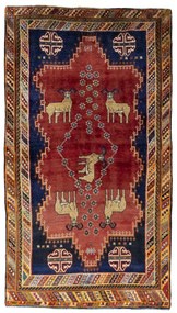 Gabbeh Tappeto 230x130 Rosso (Iran) Annodato A Mano