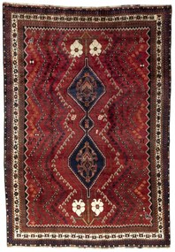 Shiraz Tappeto 210x300 Rosso (Iran) Annodato A Mano