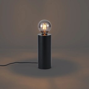 Lampada da tavolo moderna nera 24 cm - Cylinder