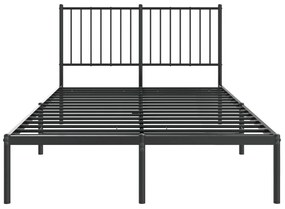 Giroletto con testiera in metallo nero 120x200 cm