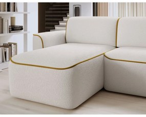Divano angolare giallo/color crema (con penisola a sinistra/con chaise lounge) e rivestimento in bouclé Ume – ELTAP