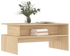 Tavolino salotto rovere sonoma 90x55x42,5 cm legno multistrato