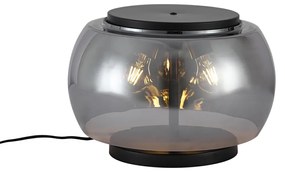 Lampada da tavolo di design nera con vetro fumé a 2 luci - Bino