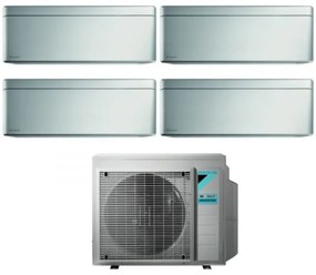 Daikin - Climatizzatore Condizionatore Bluevolution Quadri Split Inverter serie stylish total silver 9+9+9+9 con 4MXM80N R-32 Wi-Fi Integrato