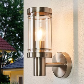 Lindby applique da esterno Djori, color alluminio, acciaio inox, E27