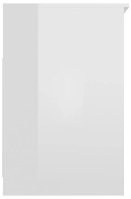 Cassettiera bianco lucido 40x50x76 cm in legno multistrato