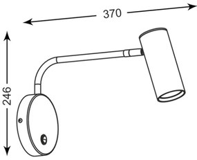 Zuma Line 20034-BK - Applique TUBO WL 1xGU10/50W/230V nera
