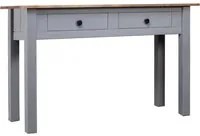 Tavolo Consolle Grigio 110x40x72 cm Legno Massello Pino Panama 282680