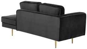 Chaise longue velluto nero sinistra MIRAMAS Beliani