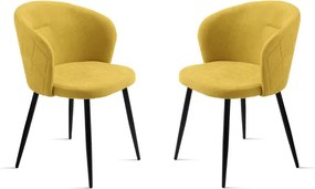 Sedia imbottita in tessuto Giallo e sruttura in metallo RUMBLE 2 sedie