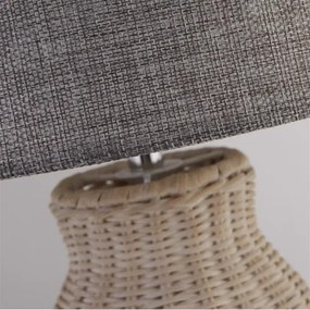 Searchlight EU60090WH - Lampada da tavolo LIDO 1xE14/7W/230V rattan/grigio
