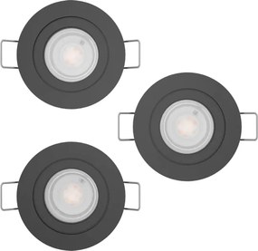 Eglo 902244 - Set 3x faretti LED da incasso BARRANCO, 1x GU10/4,5W/230V, nero