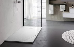 Piatto doccia 180x90 spessore 3 cm effetto pietra in mineralsolid bianco opaco Novomatt NVM180903 Novellini