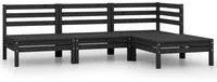 Set Divani da Giardino 4 pz in Legno Massello di Pino Nero 806621