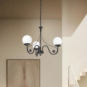 Brilagi - LED Lampadario a sospensione con catena COTTAGE 3xG9/40W/230V nero/bianco