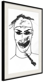 Poster  Scary Clown  Cornice Quadri Cornice nera con pass-partout, Larghezza x Altezza Home decor 30x45